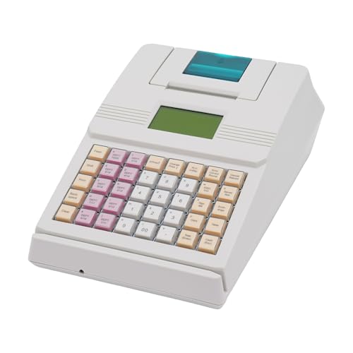 40 Keys Electronic Cash Register for Business with 8-Bit LCD Display & 10,000 Plus, Commercial Cash Management System, POS Casher for Retail Store Restaurant Supermarket, White - color: White, size: 40 Keys