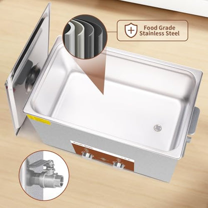 SOUTH BASE Ultrasonic Cleaner,30L 600W Stainless Steel Sonic Cleaner with Cleaning Basket,Timer&Heater,Encoded Ultrasonic Cleaning Machine for Gun,Motorcycle Engine,Carburetor Parts,Chain - size: 30L