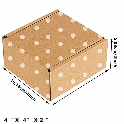 Green Recyclable Cardboard Small Gift Mailer Boxes for Shipping Packaging Craft Gifts Giving Products (Brown, 4 x 4 x 2 Inch) - color: Brown, size: 4 x 4 x 2 Inch