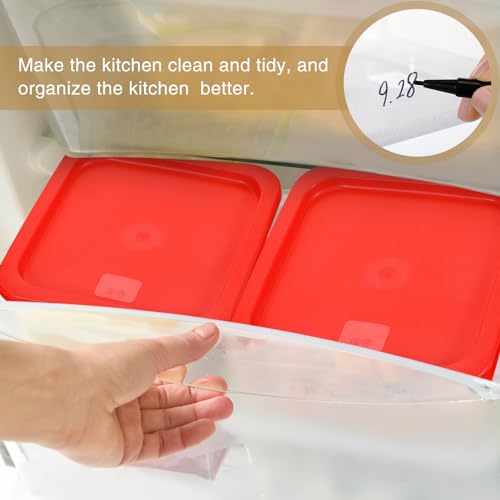 Suclain 2 Pcs Square Clear Food Storage Container with Lid, Red, 6 Qt - color: Red, size: 6 Qt