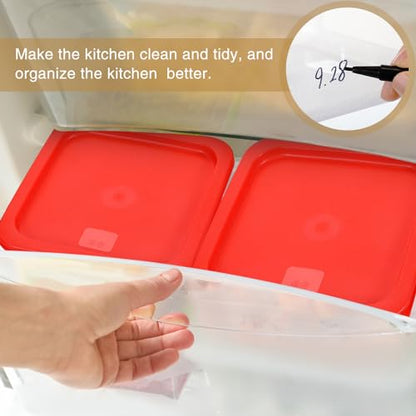 Suclain 2 Pcs Square Clear Food Storage Container with Lid, Red, 6 Qt - color: Red, size: 6 Qt