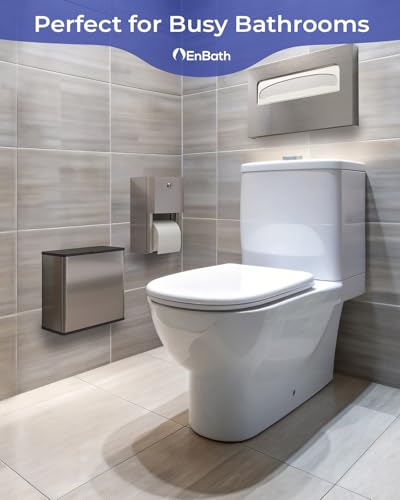 Toilet Seat Cover Dispenser Wall Mount - Premium Grade 304 Stainless Steel Commercial Toilet Seat Cover Holder with Enhanced Design for Easy Loading, Secure Fit, and Improved Mounting - size: 1-Pack