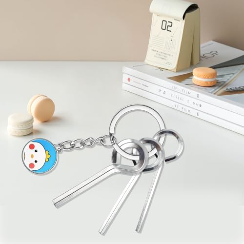 12PCS 1/8 Inch Standard Hex Dogging Key with Full Loop, Silver Metal Wrench Door Key for Push Bar Panic Exit Devices, Fix, Install - size: 1/8 Inch