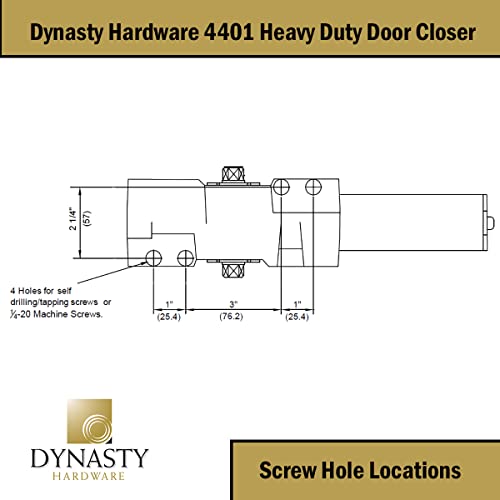 Dynasty Hardware Heavy Duty Hydraulic Door Closer, Adjustable Size 1-6, Commercial Grade, 8500 & 4401 Series, Meets ADA, Sprayed Aluminum & Duronotic Finish