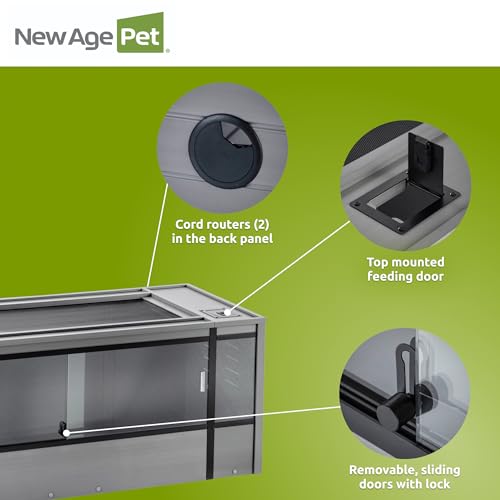 New Age Pet® ECOFLEX® 60" Mojave Reptile Enclosure, X-Large, Grey - color: Grey, size: Extra Large