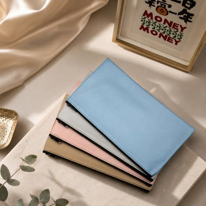 Zippered Security Bank Deposit Bag, PU Leather Cash and Coin Utility Pouch Bank Envelopes with Zipper - color: Multi-colored