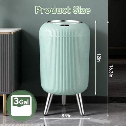 Procade Blue Bathroom Trash Can with Lid,Small Automatic Touchless Trashcan - color: Blue