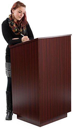 Displays2go 45.5" Tall Podium, Mahogany - color: Mahogany
