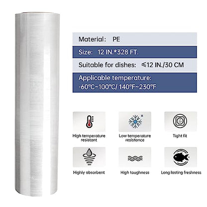 Plastic Wrap Refill Roll Compatible with Wrap Dispenser Systems, Fits Dispenser Models B09WLLL6GL，12 Inch x 266 Ft Press Seal Food Wrap, BPA Free Microwave Safe Cling Wrap for Food Storage, 2 Pack