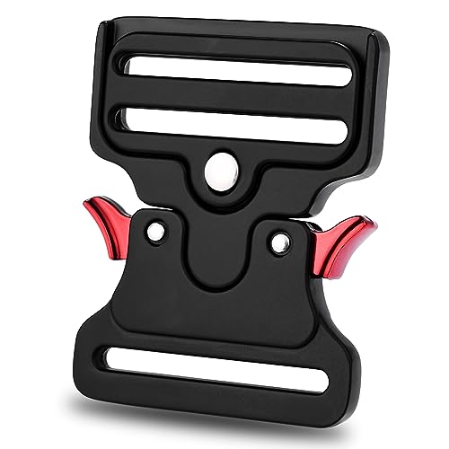 CooBigo 2Pack 2" Tactical Duty Belt Buckle, Metal Tactical Buckle Clasps for Luggage Strap, Dog Collar Hardware, Harness, Hunting Bags Clips Accessories Replacement - color: E: 2" Black 2pcs