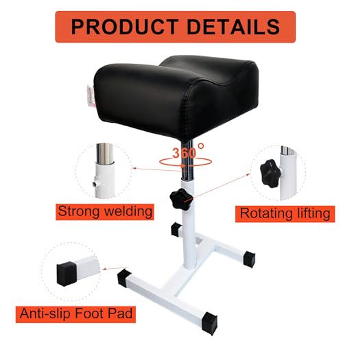 Pedicure Stand Stool Footrest Stand Adjustable Height Technician SPA Beauty Stand Stool with Non-Slip SPA Salon Home Equipment Black - color: Black+white