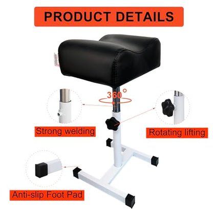 Pedicure Stand Stool Footrest Stand Adjustable Height Technician SPA Beauty Stand Stool with Non-Slip SPA Salon Home Equipment Black - color: Black+white