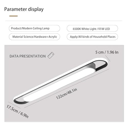 4Ft Modern Hallway Ceiling Lights, 6500K Acrylic Linear Ceiling Lamp,65W Metal LED Ceiling Light Fixture,Kitchen Dining Living Room Laundry, Garage Cloakroom Lighting (48Inch) - color: White Light, size: 48 Inch (4 FT)