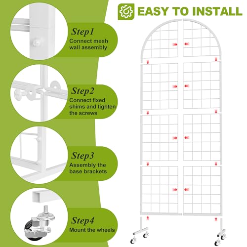 VGMiu Grid Wall Panel 2' x 5.2' FT Metal Grid Display Stand 1PCS White - color: White, size: 5.2 ft