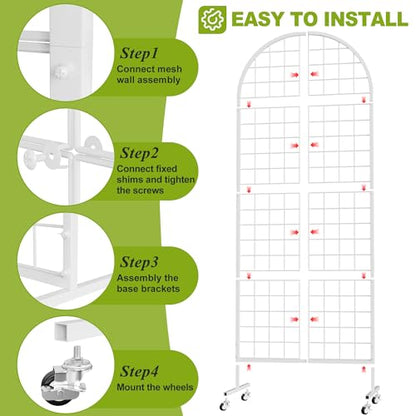 VGMiu Grid Wall Panel 2' x 5.2' FT Metal Grid Display Stand 1PCS White - color: White, size: 5.2 ft