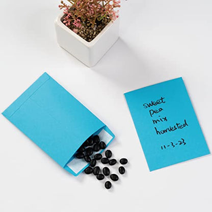 100 Pack Seed Envelopes Self-Adhesive, 3 1/4 x 4 1/2 inches, Colorful - color: Colorful