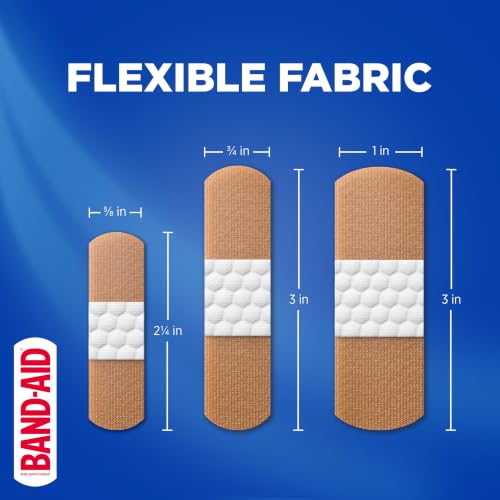BAND-AID Brand Flexible Fabric Adhesive Bandages, Assorted, 2 x 100 Count - size: 100 Count (Pack of 2), style: Assorted Sizes