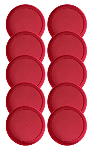 Replacement Lids fits Pyrex 2-Cup Glass Food Storage Container Bowls, 5-Inch Plastic Round Lids Covers for Pyrex 7200-PC, Airtight & Leakproof (10-Pack, Red) - color: Red, size: 10-Pack