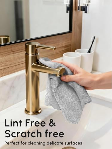 Microfiber Cleaning Cloths Roll 75 Pack 12x12 Inch Lint Free - color: Grey