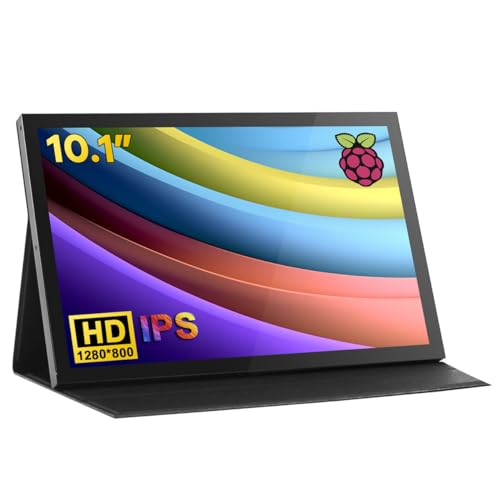 Hosyond 10.1" LCD Touchscreen IPS Monitor 1280x800 Portable Screen HDMI Display Built-in Speakers with Shell for Raspberry Pi 5/Pi 4/3B+ Xbox PS4 Windows 7/8/10 - size: 10.1" Display-S
