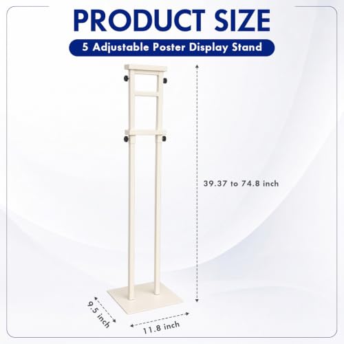 Honoson 5 Pcs Poster Stands for Display Heavy Duty Sign Holder, White - color: White