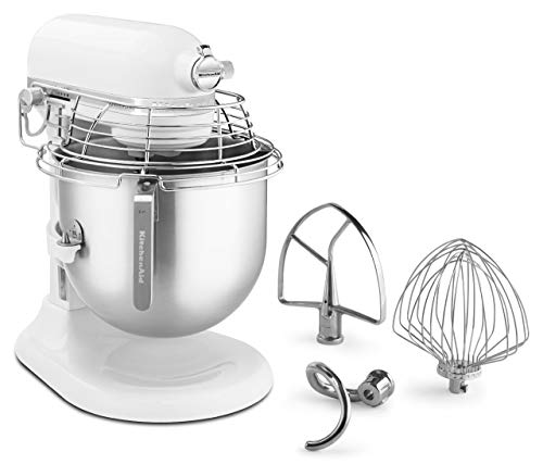 KitchenAid Commercial Series 8 Quart Bowl-Lift Stand Mixer with Stainless Steel Bowl Guard - KSMC895 - color: White, style: With Bowl Guard