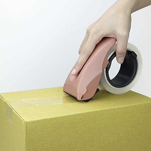 ABEL Duet 2-in-1 Packing Tape Dispenser & Splitter, Pink, 2 Inch Wide Ergonomic Tape Gun, Built-in Safety Tape Splitter, Shipping Moving Mailing Box Sealing Carton Packaging, Lightweight Tape Cutter - color: Pink