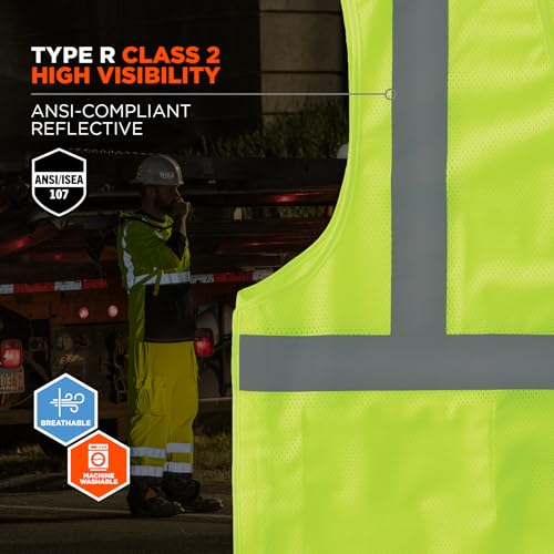 Ergodyne GloWear ANSI High Visibility Orange Breakaway Reflective Safety Vest - color: Lime, size: Small-Medium