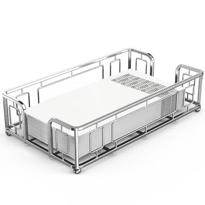 Guest Towel Holder Tray for Bathroom Countertop, Silver Metal - color: G - Silver Guest Towel Holder Tray, size: Guest Towel Holder