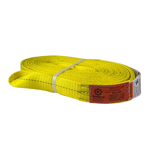 Kennedy Wire Rope & Sling Co. 2" x 30' 2-Ply Twist Eye Polyester Lifting Sling (Various Sizes in Listing) Made in The USA - color: 2" 2-Ply Twist Eye (Type 4), size: 2" x 30'