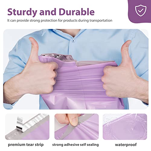 Fuxury Poly Mailers 10x13" 1200Pcs, Bulk Shipping Bags for Clothing Purple - color: Light Purple, size: 10x13" 1200pcs