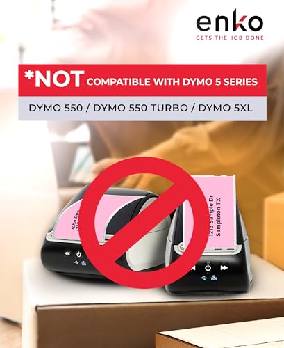 enKo 30256 6 Rolls | 1800 Pink Direct Thermal Labels (2-5/16 x 4 in) - color: Pink