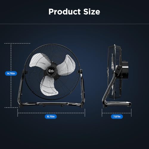 Simple Deluxe Comfort Zone Cradle Floor Fan, 12 Inch 3-Speed High Velocity, 230 Degree Adjustable Tilt, All-Metal, Carry Handle, Rubber Feet,Ideal for Home, Bedroom & Office, Black - size: 12 Inch, style: 1 Pack
