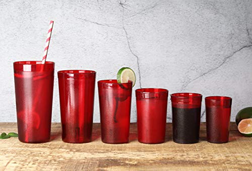New Star Foodservice Restaurant-Grade Polycarbonate Beverage Tumblers, 16 oz, Red, Set of 12 (Pack of 4) - size: 16 oz (Pack of 4)