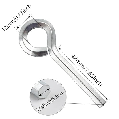 6PCS 7/32 Inch Standard Hex Dogging Key with Full Loop, Silver Metal Wrench Door Key for Push Bar Panic Exit Devices, Fix, Install - size: 7/32 Inch