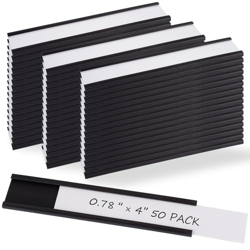 Realth C Channel Magnetic Label Holders 0.78" x 4" 50 Pack - size: 0.78'' x 4'', style: 50 Pack
