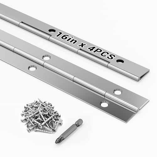 4 pcs Continuous Piano Hinges,16"x1.2",0.047 inch Leaf Thickness - size: 16 Inch
