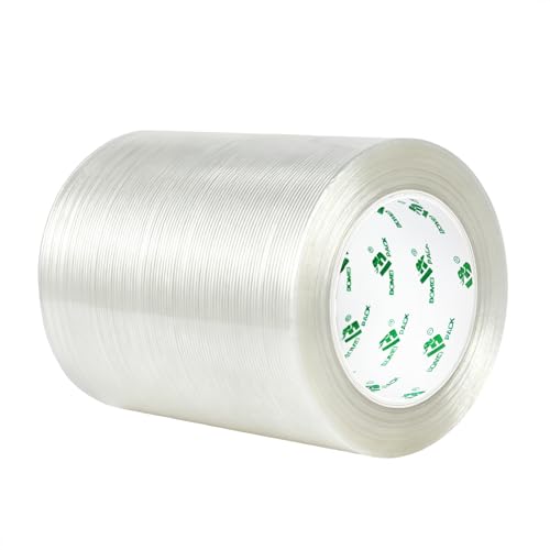 BOMEI PACK Strapping Tape 6 Inch,Mono Filament Tape, 5.5milx45yards Transparent Reinforced Fiberglass Tape,Heavy Duty Moving Boxes Packing Tape Stright Line Sticky Strong Tape - size: 6 inches