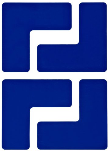 Brady 104432 ToughStripe Nonabrasive L Shape Floor Marking Tape, 5" Length, 2" Width, Blue (Pack of 20 per Roll) - color: Blue