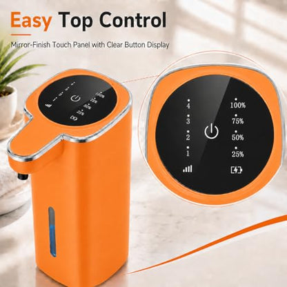 Automatic Liquid Soap Dispenser Touchless, USB Rechargeable (Orange) - color: Orange