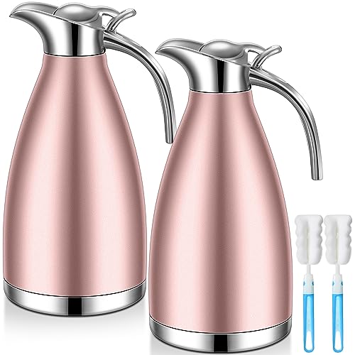 Uiifan 2 Pcs 68oz Thermal Coffee Carafe, Rose Gold - color: Rose Gold