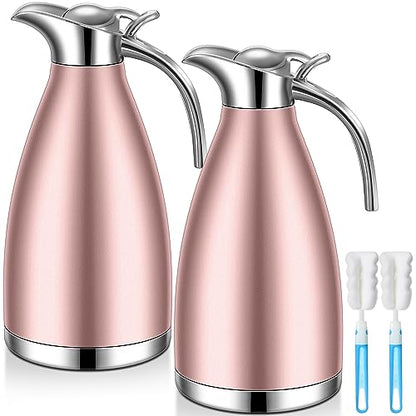 Uiifan 2 Pcs 68oz Thermal Coffee Carafe, Rose Gold - color: Rose Gold