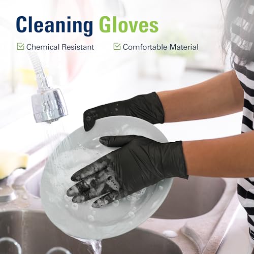 SWIFTLITE Black Nitrile Gloves Disposable Latex Free, Food Safe - color: 05-black(small 300)