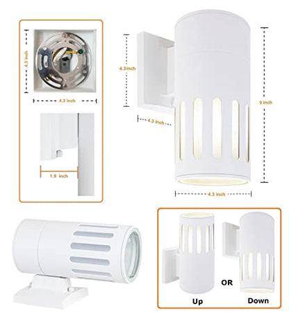 Outdoor Wall Lantern, Waterproof Exterior Lighting Fixture - color: Cylinder (White B)
