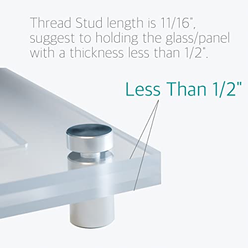 5/8 x 1-1/8 Inch Standoff Wall Mounts for Glass - Lantee 12 Pcs Stainless Steel Sign Standoff Mounting Hardware Screws, 16 x 30mm - color: Silver, size: 5/8" x 1-1/8" / 16 x 30mm