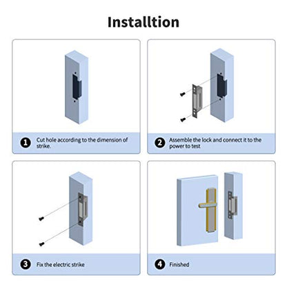 Upgraded Electric Door Strike Lock Electronic Mortise Fail Secure Lock - size: NO-Fail Secure Silver