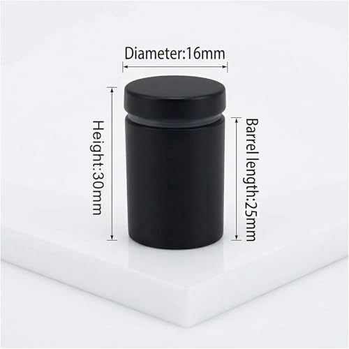 Lantee 12pcs Black Sign Standoff Screws, Stainless Steel Wall Mount Standoff Holders, Heavy Duty for 1/2" Thick Acrylic/Glass 5/8" x 1-1/8"(16x30mm) - color: Black, size: 5/8" x 1-1/8" / 16 x 30mm