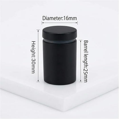 Lantee 12pcs Black Sign Standoff Screws, Stainless Steel Wall Mount Standoff Holders, Heavy Duty for 1/2" Thick Acrylic/Glass 5/8" x 1-1/8"(16x30mm) - color: Black, size: 5/8" x 1-1/8" / 16 x 30mm
