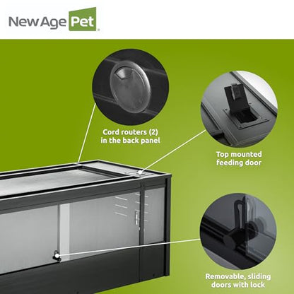 New Age Pet® ECOFLEX® 60" Mojave Reptile Enclosure, X-Large, Black - color: Black, size: Extra Large