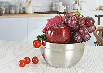 Stainless Steel Mixing Bowl Durable and Rustproof Easy Grip and Stability Design Bowl Versatile for Cooking Baking Prepping and Food Storage (20CM) - size: 20CM